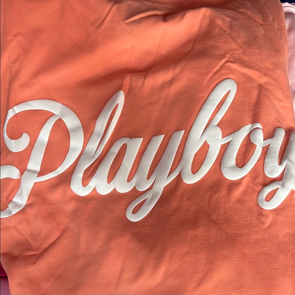 PLAYBOY Coral and White Logo Tee